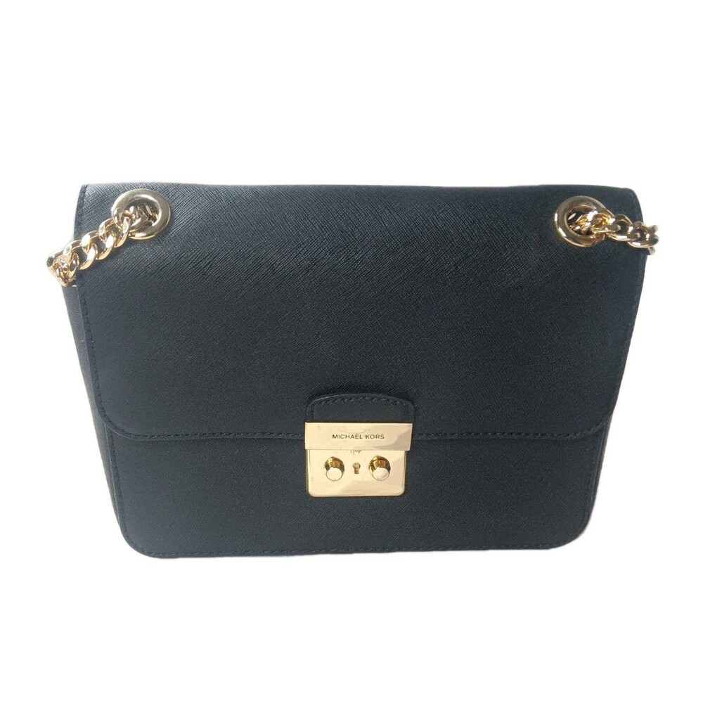 Michael Kors Brandi Medium Saffiano Leather Shoulder Bag Black - Picture 9 of 15